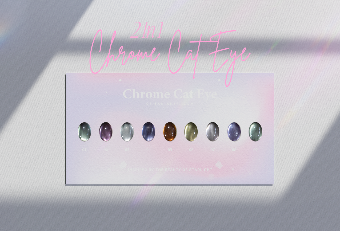Chrome Cat Eye Collection – 9 x 0.3 g (Made in Korea)