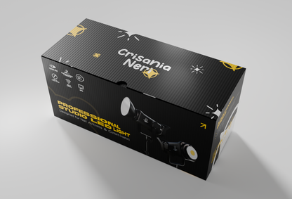Crisania Neri 150 W Professional LED Studio Light with branded box – premium continuous light for nail artists