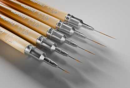 Ultra-fine nail art liner brush set – 5 detail brushes with metal handles for precise nail art